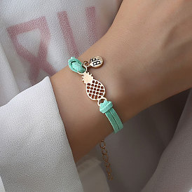Fashionable Pineapple Bracelet with Hollow Out Design - Sweet and Trendy Fruit Pendant
