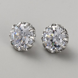 Запонки из латуни с кубическим цирконием, Кнопки манжеты, плоско-круглые