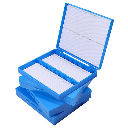 Plastic Microscope Slide Staining Boxes, Holds Up to 100, Rectangle