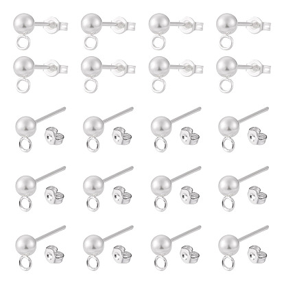 30 шт 304 детали серьги-гвоздики из нержавеющей стали, с 30шт 304 ушной гайкой из нержавеющей стали