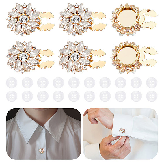 Запонки из латуни и пластиковые пуговицы с 4-образными отверстиями