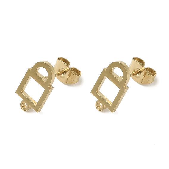 Ion Plating(IP) 304 Stainless Steel Stud Earring Findings, Lock