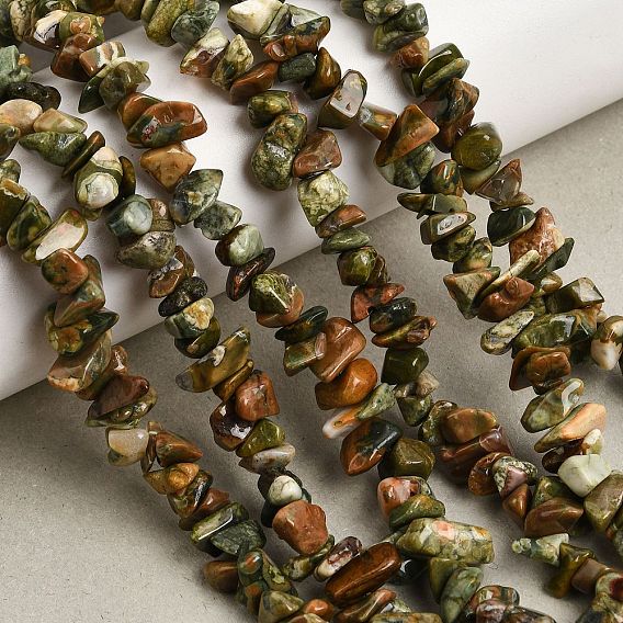 Naturelles rhyolite jaspe perles brins, puce