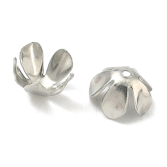 5 -petal железа цветок крышки шарика,, 8x4 мм, отверстие : 1 мм