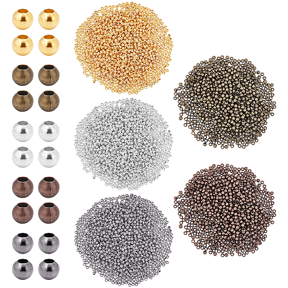 Brass Spacer Beads, Seamless, Round