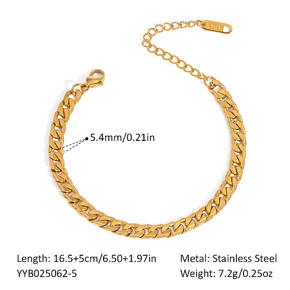304 Stainless Steel Cuban Link Chain Bracelets