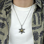 Stainless Steel Pendant Necklaces, Star of David with Eye
