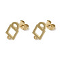 Ion Plating(IP) 304 Stainless Steel Stud Earring Findings, Lock