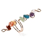 Natural Mixed Gemstone Chips Wide Ring, Rack Plating Brass Wire Wrap Chakra Ring