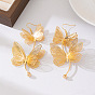 Filigree Alloy Dangle Earrings for Women, Butterfly