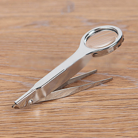 Pinzette Edelstahlclip Lupe, Handheld Wartung Inspektion Beobachtung Lupe
