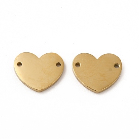 Ion Plating(IP) 304 Stainless Steel Connector Charms, Heart Links