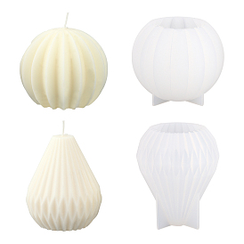 2Pcs 2 Style DIY Candle Silicone Molds, Resin Casting Molds, For UV Resin, Epoxy Resin Jewelry Making, Round & Pear Shape