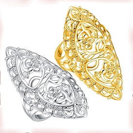 Конский глаз с цветочным узором латунные перстни