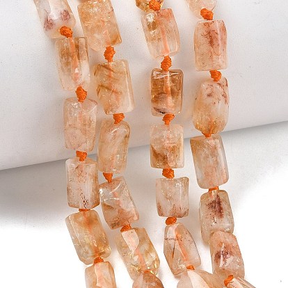 Природный цитрин бисер нитей, граненые, колонка