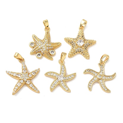 Латунные микро проложить кубического циркония подвески, прелести морская звезда