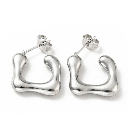 Квадратные серьги-гвоздики, 304 серьги-кольца из нержавеющей стали для женщин