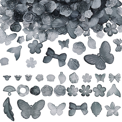 200g прозрачные акриловые бусины, матовые, разнообразные, градиент цвета