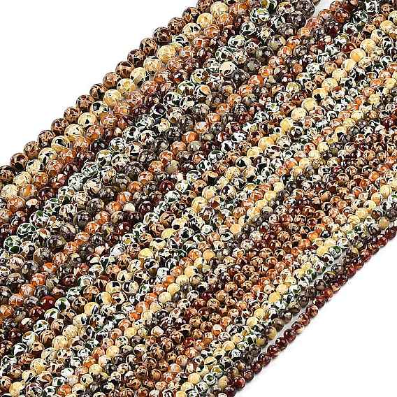 Синтетические нити янтарных бус, круглые