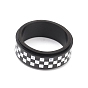 304 Stainless Steel Checkerboard Spinner Ring, Checkered Rings for Unisex