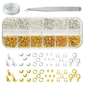 Brass and Iron Beeds with Strong Stretchy Beading Elastic Thread and Iron Beading Tweezers