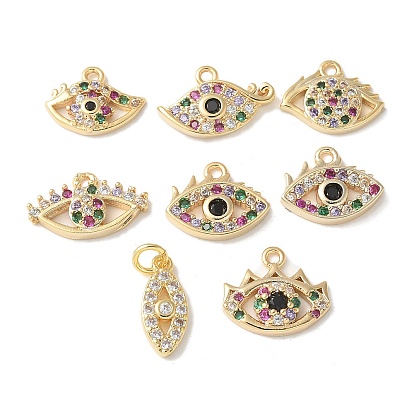 Латунные микропаве прозрачные подвески с фианитом, Очарование глаз, без кадмия и без свинца, долговечный, стойки покрытие