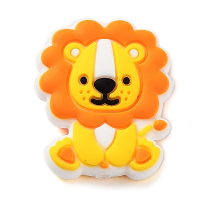 Lion/Tiger/Elephant/Monkey Zebra/Giraffe Silicone Focal Beads, Chewing Beads For Teethers, DIY Nursing Necklaces Making