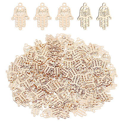 100шт. долговечных филигранных подвесок из латуни с покрытием, хамса рука