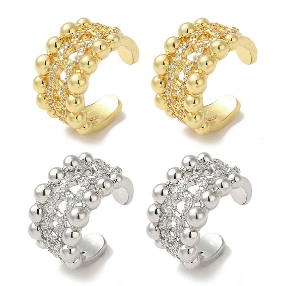 Серьги-манжеты из латуни с микро-паве и витой цепочкой из кубического циркония для женщин, без кадмия и без свинца, долговечный