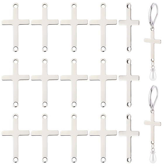 70pcs 201 maillons/connecteurs en acier inoxydable, Croix latérale, anti-ternissement