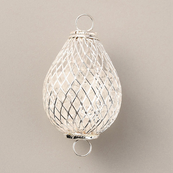 Железные подвески для полых фонарей, ссылка на клетку для бисера, со смоляными шариками внутри, слеза