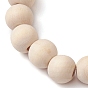 Летние пляжные растягивающиеся браслеты из натуральной спиральной ракушки, Женские эластичные браслеты из круглых деревянных бусин диаметром 8 мм для женщин