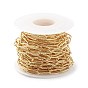 Rack Plating Brass Paperclip Chains, Lead Free & Cadmium Free, Unwelded, with Spool