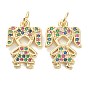 Brass Micro Pave Cubic Zirconia Pendants, Long-Lasting Plated, Real 18K Gold Plated, Little Girl