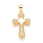 Латунные микропаве прозрачные подвески с фианитом, без кадмия и без свинца, с оболочкой, крестик