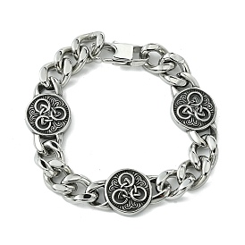 304 Stainless Steel Knot Cuban Link Chain Bracelets for Women Men