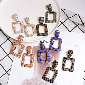 Geometric Statement Earrings in Multicolor for Fashionable Women - Bold and Trendy Accessories