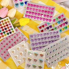 Cartoon 3D Heart PVC Rhinestone Stickers, Gems Crystal Heart Decorative Decals for Kid's Art Craft