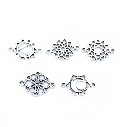 Tibetan Style Alloy Connector Charms, Mandala Flower Links