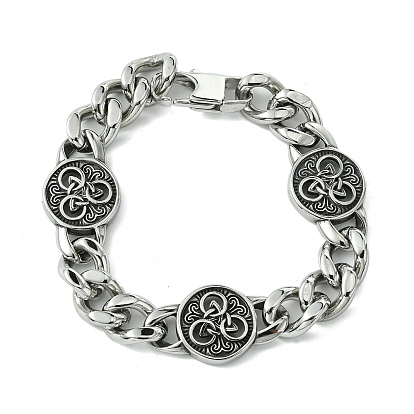 304 Stainless Steel Knot Cuban Link Chain Bracelets for Women Men