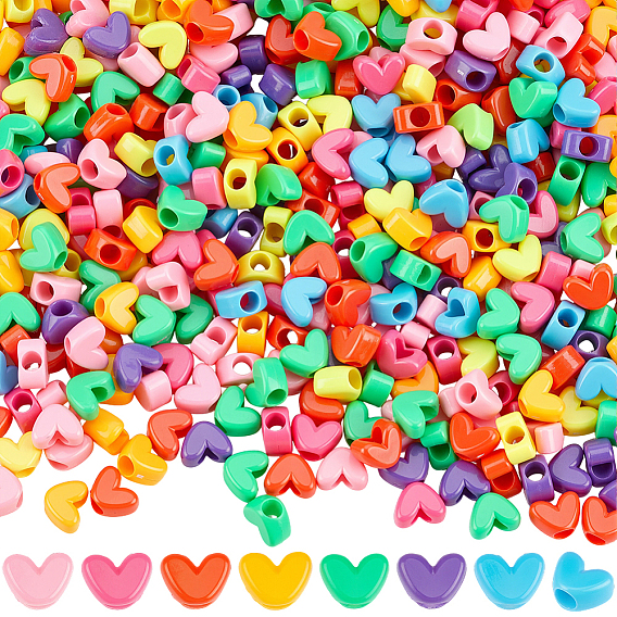 1500шт. непрозрачные полистироловые пластиковые бусины, сердце