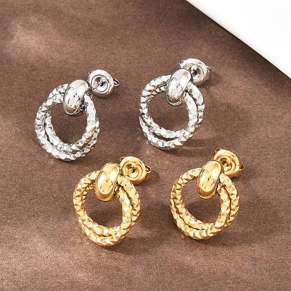 304 серьги-гвоздики из текстурированной нержавеющей стали, ручная полировка