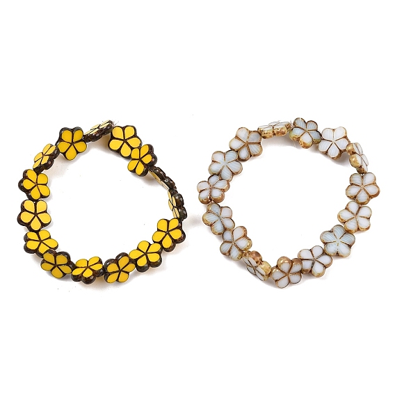 Чешские прессованные стеклянные бусины, цветок