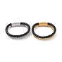 Bracelets multi-rangs en microfibre, bracelets cordon tressé et chaîne de blé pour hommes femmes, avec 304 fermoirs magnétiques en acier inoxydable