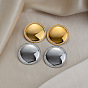 304 Stainless Steel Rhinestone Stud Earrings for Women, Round