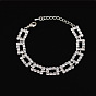 Bride Bracelet & Chain Set with Sparkling Rhinestones - Elegant Wedding Accessories.