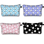 Cartoon Tooth Print Polyester Cosmetic Zipper Bag, Clutch Bags Ladies' Large Capacity Travel Storage Bag