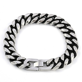 304 Stainless Steel Cuban Link Chain Bracelets for Men