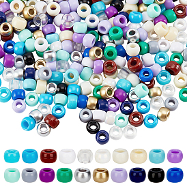 1000Pcs 20 Style Opaque Acrylic Beads, Large Hole Beads, DIY Accessories for Children, Barrel