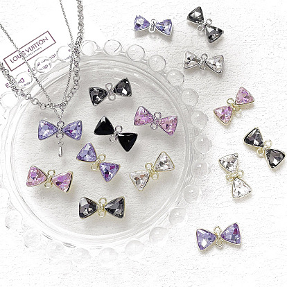 Подвески из сплава со стразами, бантом